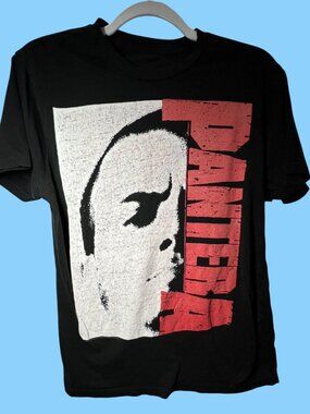 Pantera Band Graphic T-Shirt Black Short Sleeve Cotton Unisex Size XS